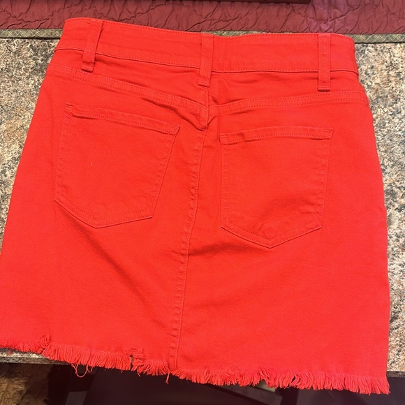 O2 Denim Red Skirt - Picture 2 of 3